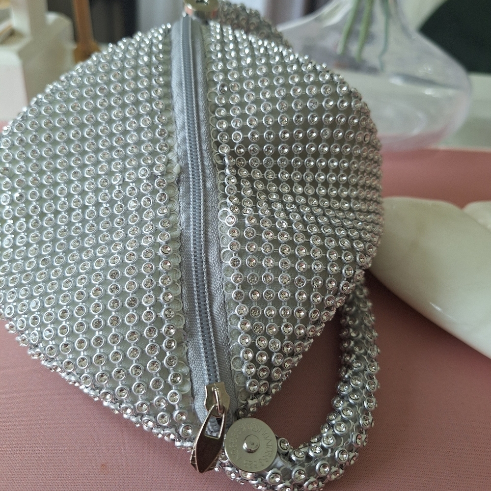 Bcbgeneration Silver Clutch Glamorous Metallic Me… - image 3
